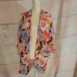 Moss Rose Floral Sheer Kimono